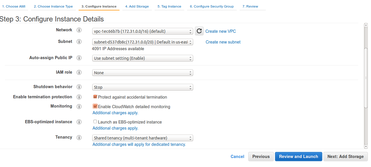 Configure Instance Details
